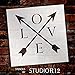 Love - Arrows Stencil by StudioR12 | Rustic Word Art -Reusable Mylar Template | Painting, Chalk, Mixed Media | Use for Journaling, DIY Home Decor - CHOOSE SIZE (9