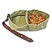 Hide & Drink, Travel Food & Water Double Dog Bowl, Portable Roll Up Heavy Duty Accessories for Pet Lovers Handmade :: Waxed Canvas