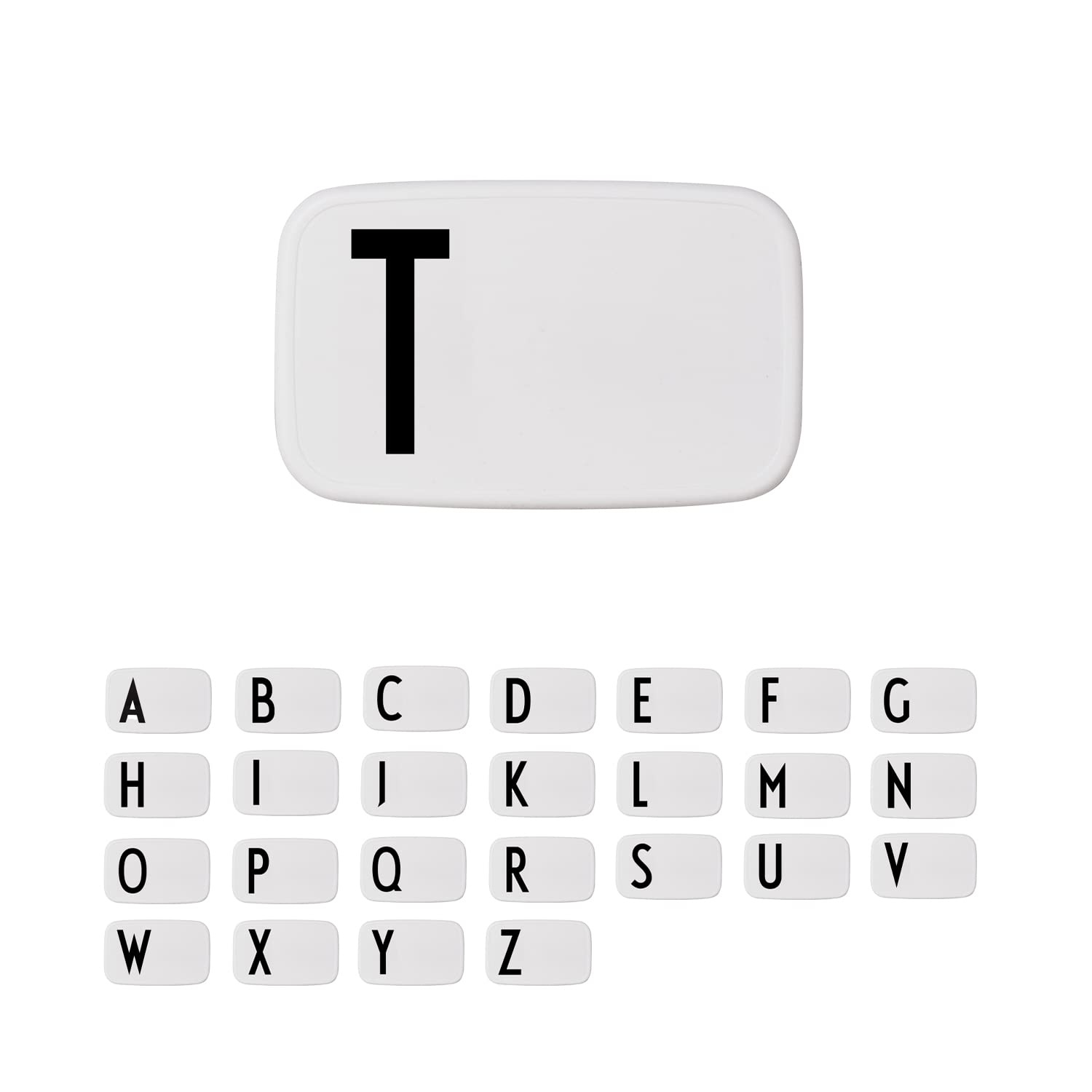 Design Letters Personal Lunch Box White | Personalised Food Storage Container for Men, Women, Girls and Boys | White Lunch/Food Box for Travel | Use as Sandwich Box | Dishwasher & Microwave Safe