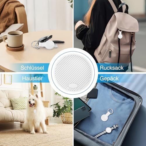 GPS Tracker Tag Pack of 2 – Smart Tag Compatible with Apple Where is? (iOS Only) with Protective Case, Waterproof Item Finder, Bluetooth Key Finder for Wallet, Luggage, Replaceable Battery