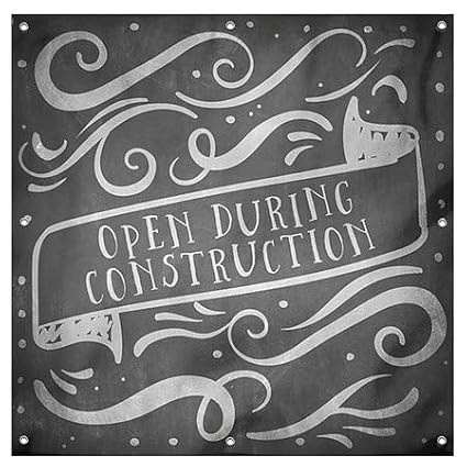 Amazon Com Cgsignlab Open During Construction Chalk Banner