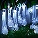 easyDecor Solar Christmas String Lights 30 LED Water Drop 21ft white 8Mode Waterproof Decorative Icicle Light,Outdoor,Indoor,Party,Wedding,Patio,Garden,Holiday Decoration