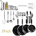 Wall Pot Rack Wall Pan Hanger Kitchen Pan Organizer 17 inch with 20 Hooks,two pair