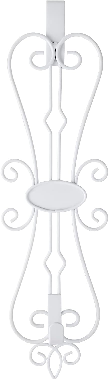 Wreath Hangers - Nxtop Wreath Hanger for Front Door, Christmas Decoration Metal Over The Door Hook, Antique Scroll Design 17 Inches