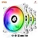 Asiahorse 9002 26pcs ARGB Case Fan, White 120mm Pwm Case Fan with 5V Controller, 3Pack,Purple