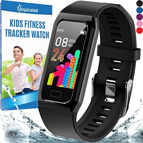 Inspiratek Kids Fitness Tracker for Girls and Boys Age 5 16 Waterproof Fitness Watch for Kids with Heart Rate Monitor Sleep Monitor Calorie Counter and More Kids Activity Tracker Black price