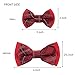 Blueberry Pet Gift Box with Pack of 2 Handmade Dog Cat Bow Tie, Scottish Plaid Tartan Style Bowtie Set in Scarlet Red & Emerald Green, 3