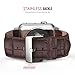 MoKo Compatible Band Replacement for Apple Watch 42mm 44mm Series 4/3/2/1, Premium Genuine Leather Crocodile Pattern Replacement Strap - Brown (Not Fit 38mm 40mm Versions)