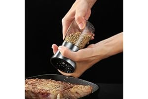 Stainless Steel Pepper Grinder or Salt Grinder, Manual Mills with Stainless Steel Cap, Ceramic Blades and Adjustable Coarsene