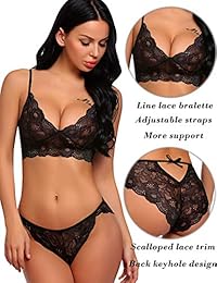 Conjunto de lencería y bragas de encaje para dama