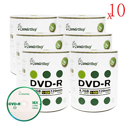 Smart Buy 6000 Pack DVD-R 4.7gb 16x Logo Blank Data Video Movie Recordable Disc, 6000 Disc 6000pk