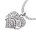 ELOI Silver/Blue/Pink Class of 2017 Heart Charm Pendant Crystal Senior Graduation Gift Dome Necklace 18