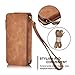 iPhone 7 Wallet Case, Premium PU Leather Zipper Cellphone Purse [Card Slots] [Stand] [Wrist/Shoulder Strap] Detachable Cover for Apple iPhone 7 4.7