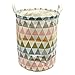 KINGSO Fabric Foldable Round Laundry Basket Hamper Closet Storage Bin Bag 4434.5cm