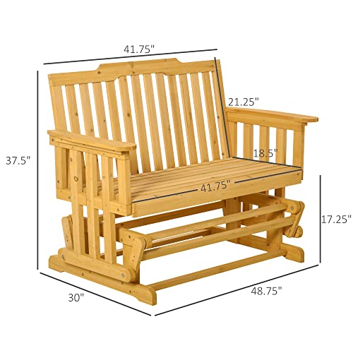 Outsunny 2Person Patio Swing Glider Bench with Quick Drying Design and