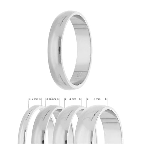 Treuheld® | 925 Sterling Silber Ring in 48 Größen & Breiten in Silber - silberner Damen-Ring - glänzender Finger-Ring in den 