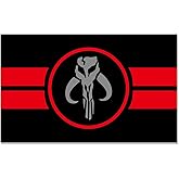 Large Mandalorian Flag Banner 3 ft x 5 ft Polyester with 2 Brass Grommets Vivid Color HD Printing Indoor Outdoor Room Man Cave Decoration (Black)