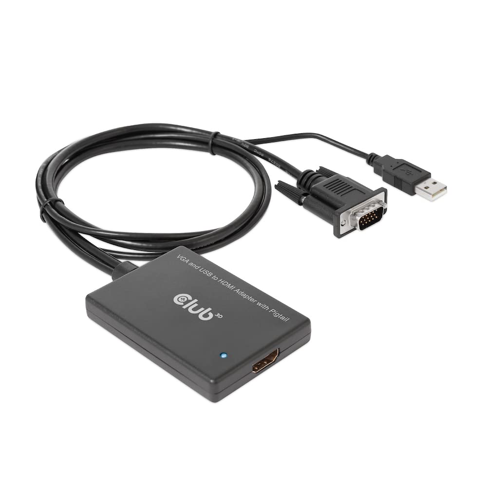 club3D CAC-1720 VGA and USB Type-A to HDMI™ Adapter with Pigtail M/B. 0.6 m 28AWG