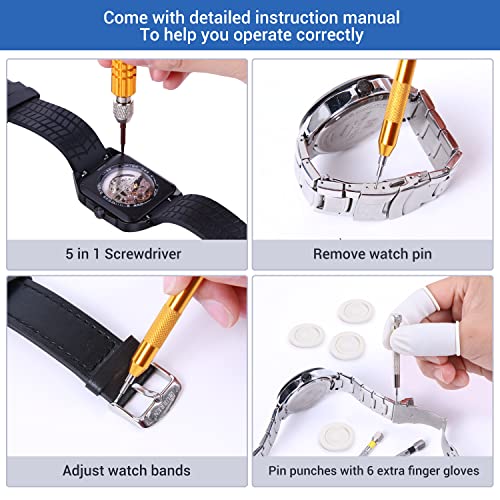 Watch Repair Kit, Ohuhu 192 PCS UPGRADED Heavy Duty Watch Link Removal Battery Replacement Band