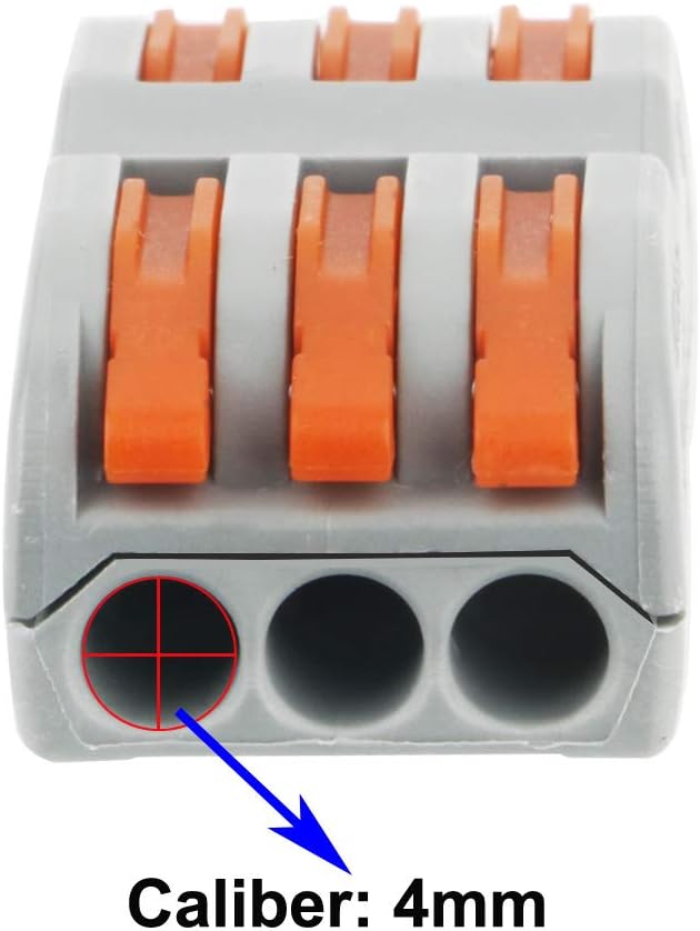 CESFONJER Lever Nut Connector, Bilateral 6-Hole Pressure Bar Terminal Block - Image 3