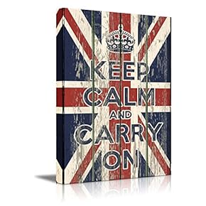 Keep Calm and Carry On Quote on Vintage...