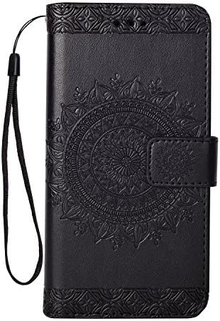 Galaxy J3 Case, Amp Prime Case, Galaxy Express Prime Case, KMISS [Shock Absorbent] PU Leather Kickstand Wallet Cover Durable Flip Case (Black)