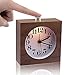 ECVISION Bedside Clock, Small Wooden Clock The Square Black Walnut Alarm Clock Silent Desk Snooze Clocks with Nightlight