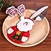 TINKSKY Kitchen Suit Silverware Holders Pockets Knifes Forks Bag Snowman Santa Claus Elk Christmas Party Decoration for Children 6pcs