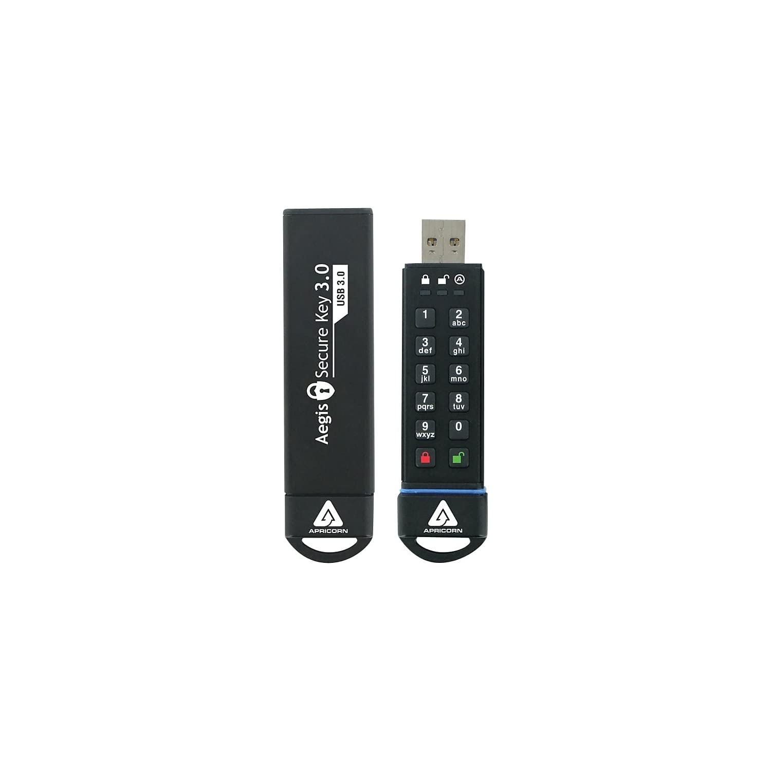 Apricorn Aegis Secure Key 60GB FIPS 140-2 Level 3 Validated 256-bit Hardware Encrypted USB 3.0 Flash Drive (ASK3-60GB)