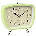 Lily's Home Vintage Retro Inspired Analog Alarm Clock, Looks Like Miniature Television Set with Silver Legs, Small Stylish Clock Adds Character to Any Bedroom, Green (5 1/2