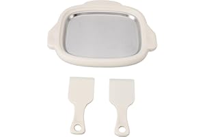 Ice Stir Frying Machine with 2 Shovels 304 Stainless Steel Plate Rolled Cream Maker Fried Yogurt for Home Multifunctional Col