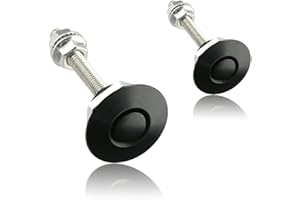 Gangmu Tec Pack of 2 Universal Aluminum Vehicle Hood Pins - License Plate Lock Clip, Push Button Bonnet, Quick Release Lock Latch Bumper, Diameter 1.25 inch (Black, Pack of 2)