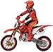 Hot Wheels Moto X No.8 Rider and Bike Figure, Red