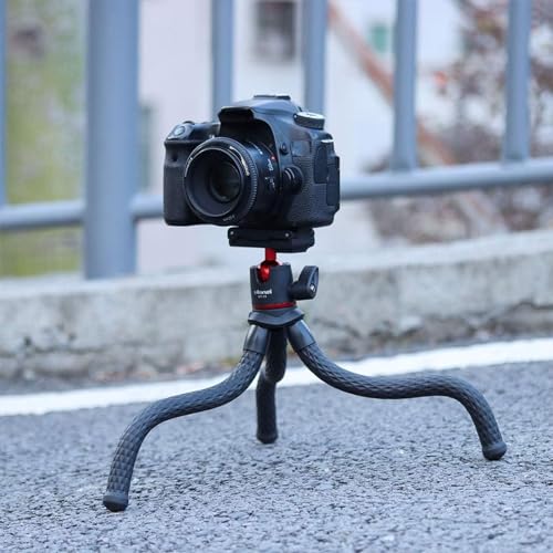 ULANZI MT-11 Camera Tripod, Mini Flexible Stand with Hidden Phone Holder w Cold Shoe Mount, 1/4'' Screw for Magic Arm, Universal for iPhone 13 12 Pro Max XS Max X 8 Samsung Canon Nikon Sony Cameras