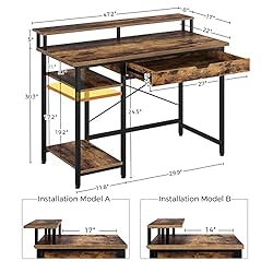 Rolanstar Computer Desk with Monitor Shelf and