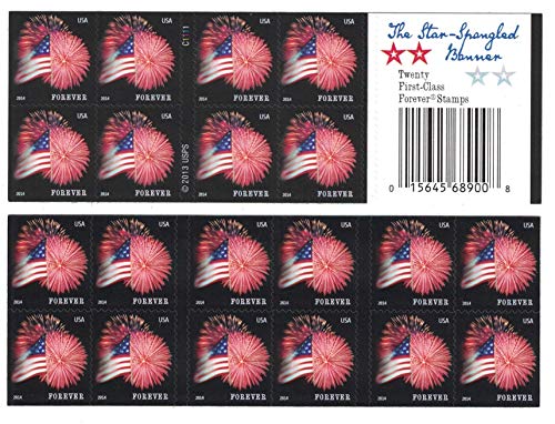 USPS Forever Stamps Star-Spangled Banner Booklet of 20 (Fireworks)