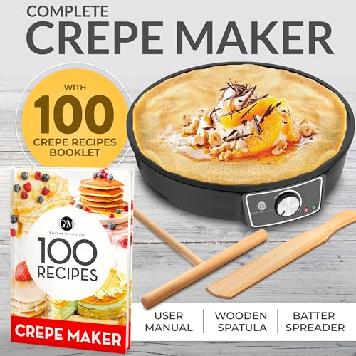 Crepe Maker Machine (Easy to Use), Pancake Griddle Nonstick 12