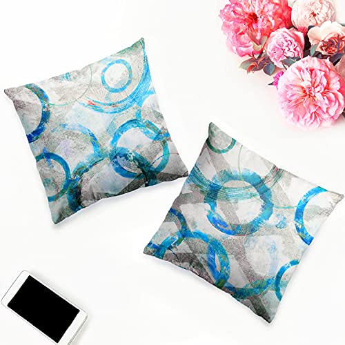 Abstract Throw Pillow Covers, Decorative Throw Pillow Cases for Couch Bed Car, Two Sides Print Geometry Pillowcases, Modern Living Room Decor Cushion Protector, Set of 2, 18\