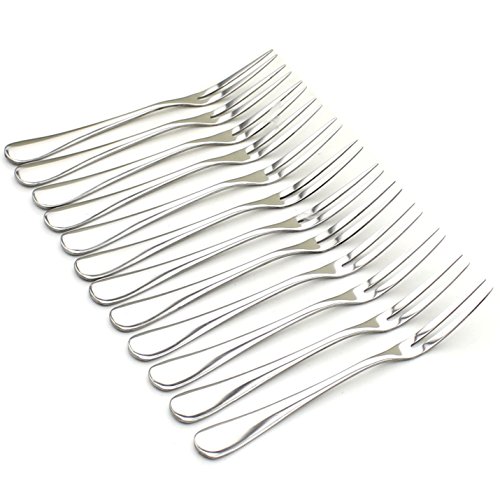 Fruit Forks Stainless Steel Two Prong Forks Cocktail Forks Tasting