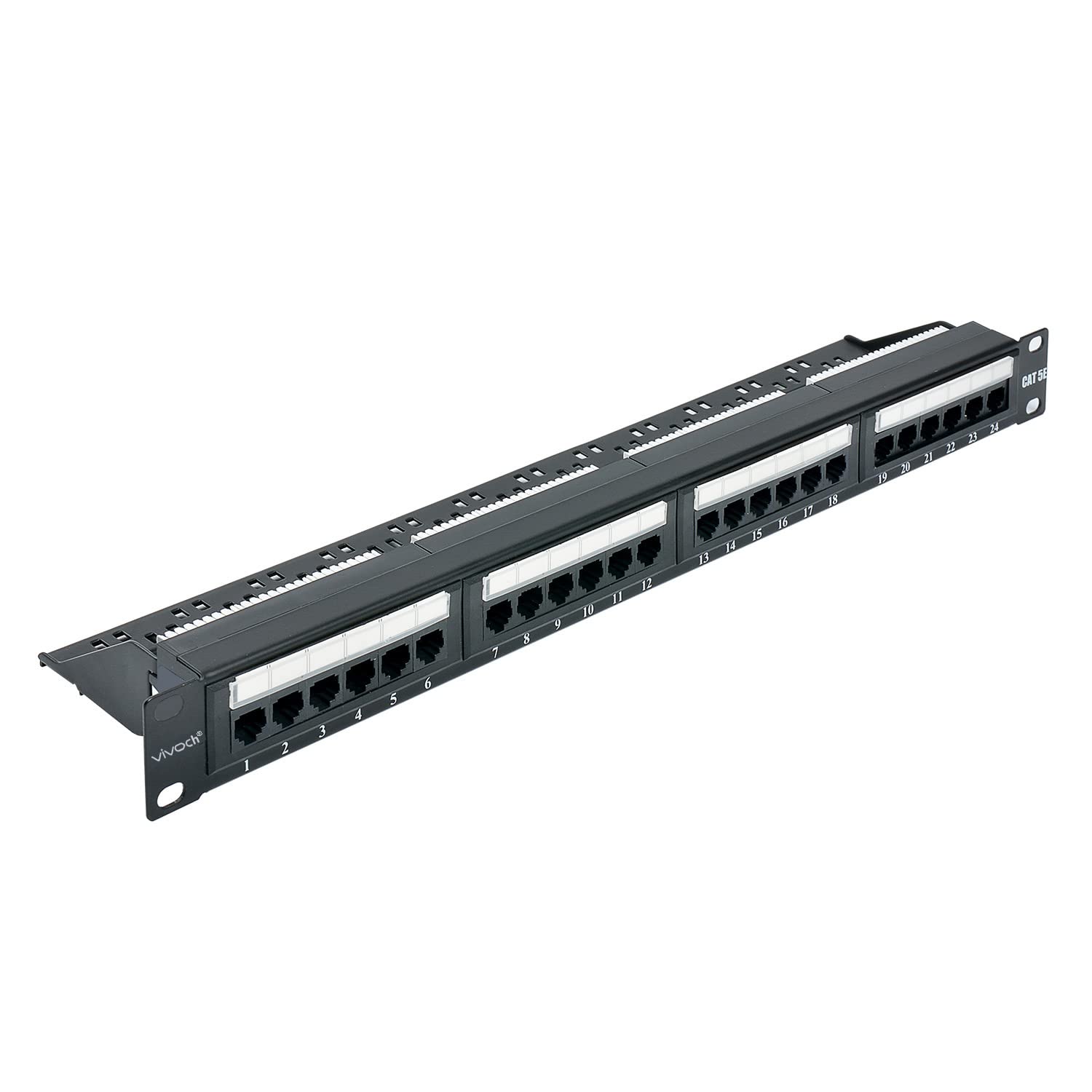 1U 24 Ports Cat5E Unshielded Wallmount or Rackmount Patch Panel UTP Ethernet Patch Panel with Cat5E Adapter Patch Panel
