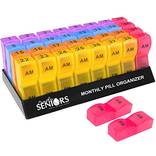 Monthly Pill Organizer Monthly Medicine Organizer with Color Coded