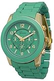 Unisex Geneva Boyfriend Chronograph Style Link Watch - Teal/Gold