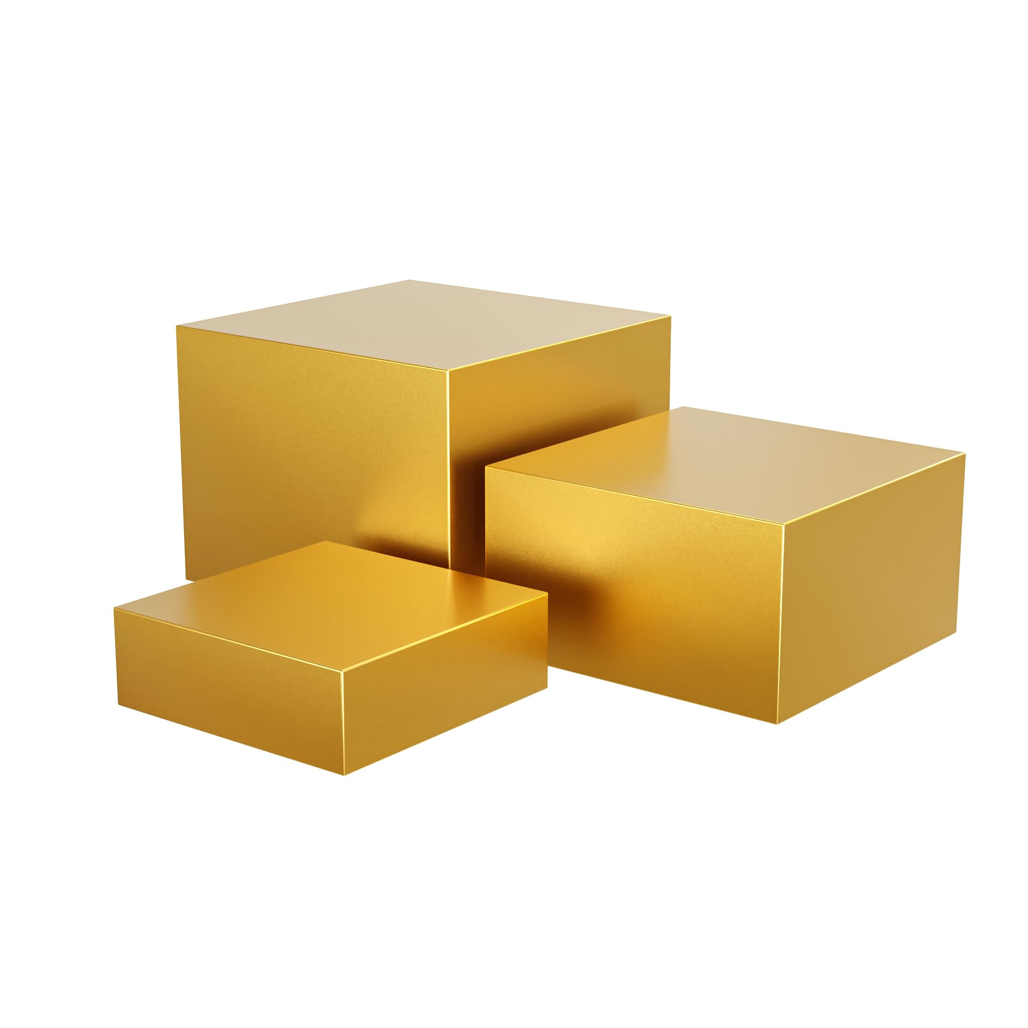 Photo 1 of *ONLY ONE* Metal Display Stands for Buffet Table - Black & White Cake Risers, Cupcake Stand for Wedding, Party, Catering Supplies, Elegant Food Risers for Displaywith 3Pcs Hollow Bottoms 6''x7''x8'', Sturdy & Modern (Gold, (6,7,8)''-1 set)