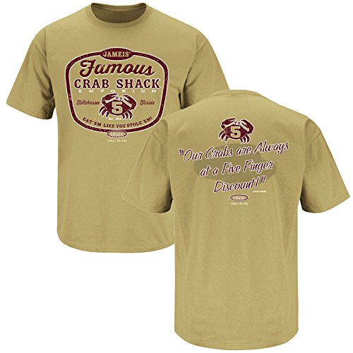 Florida State Football Fans. Jameis' Famous Crab Shack Gold T-Shirt (S-5X)