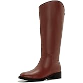 ZXHYZLZ Women's Wide Calf Knee High Boots – Plus Size Pull-On Flat Riding Boots, Comfortable Tall Equestrian Style for Fall & Winter