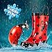 Little Girl's Red Ladybug Rubber Rain Boots - Size 10 toddler