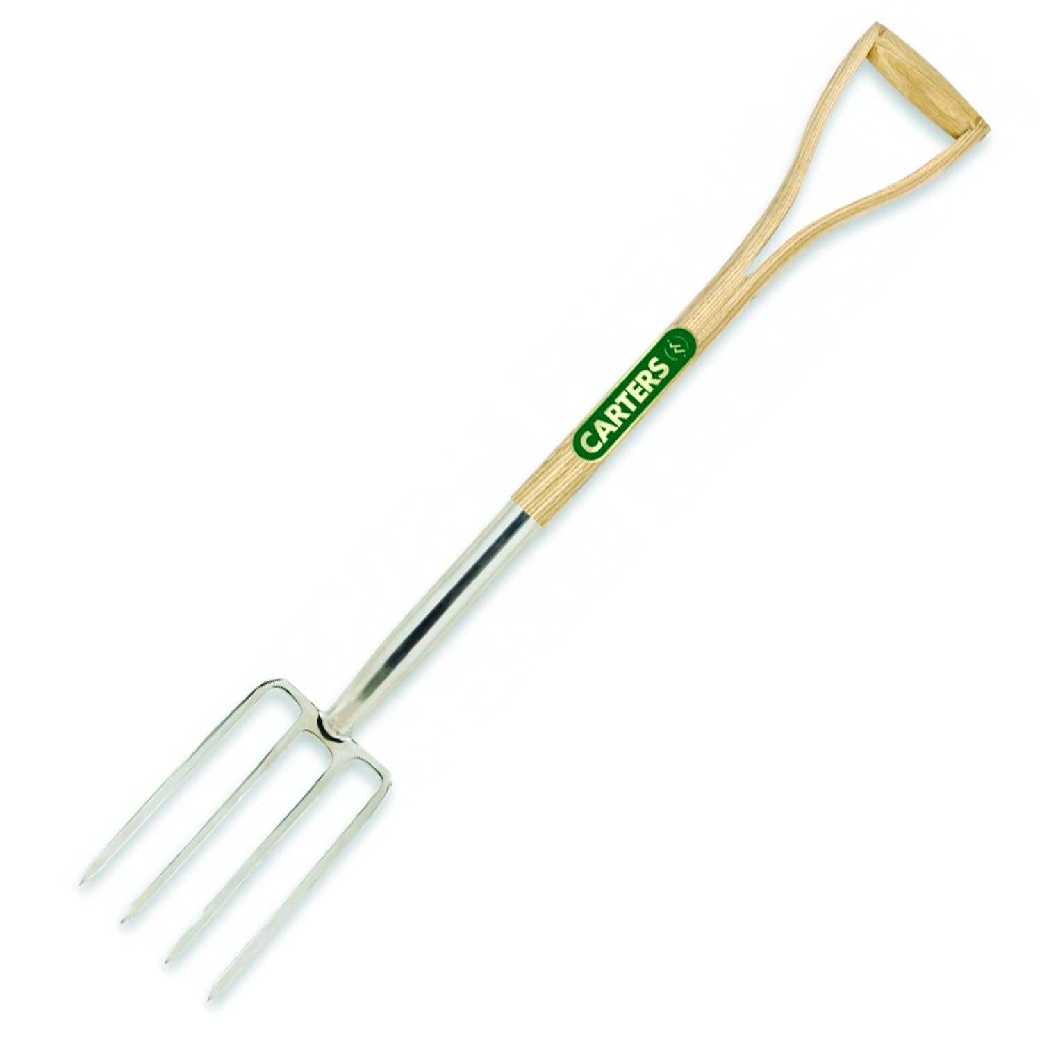 CARTERS - SSBFWY - Stainless Steel Border Fork c/w Ash Split Wood YD Handle for Comfortable Grip - Handle Stainless Steel Border Fork - Durable and Rust-Resistant - Gardening Tools, Accessories