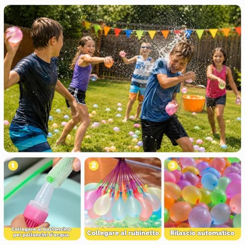 POP lina 555 Pcs Water Balloons Self Sealing Multicolor Water Balloons for Adult Summer Water Games Beach Party