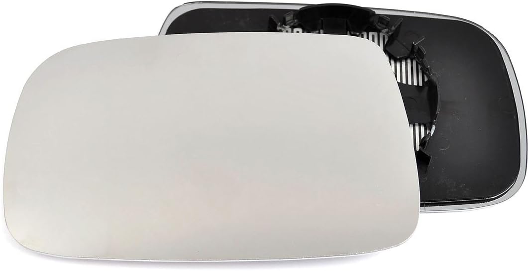 Passenger left hand side wing door mirror convex glass heated with backing plate