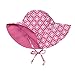 i play. by green sprouts baby boys Brim Sun Protection | All-day Upf 50+ Sun Protection for Head, Neck, & Eyes Hat, Hot Pink Diamond Flower, 2-4T US